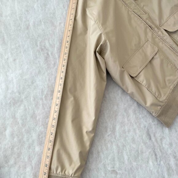 Lands' End Mens Ivory Long Sleeve Full Zip Removable Hooded Chore Jacket Size M - Picture 10 of 11